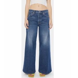 MOTHER Lil' Ditcher Roller Sneak Wide Leg Jeans In Cannonball Wash 25 Petite